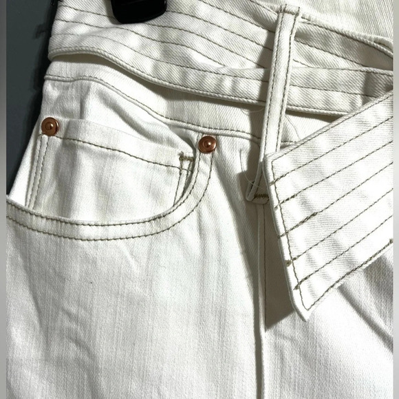 INC INTERNATIONAL CONCEPTS TIE-WAIST CULOTTE PANTS, WHITE, Size 12 - Picture 6 of 13